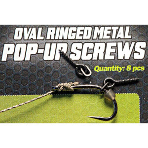 Oval Ringed Metal Pop-Up Screws 8 mm